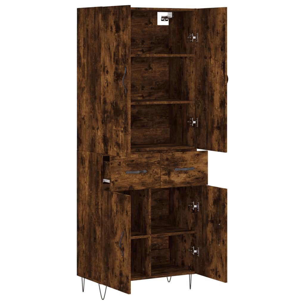 Buffet haut Chêne fumé 69,5x34x180 cm Bois d'ingénierie - XIOS