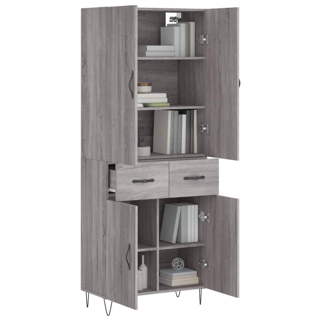 Buffet haut Sonoma gris 69,5x34x180 cm Bois d'ingénierie - XIOS