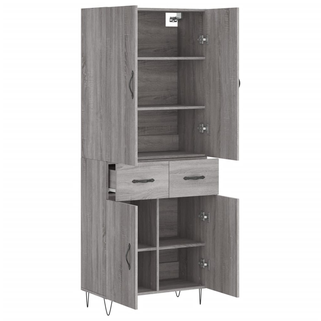 Buffet haut Sonoma gris 69,5x34x180 cm Bois d'ingénierie - XIOS