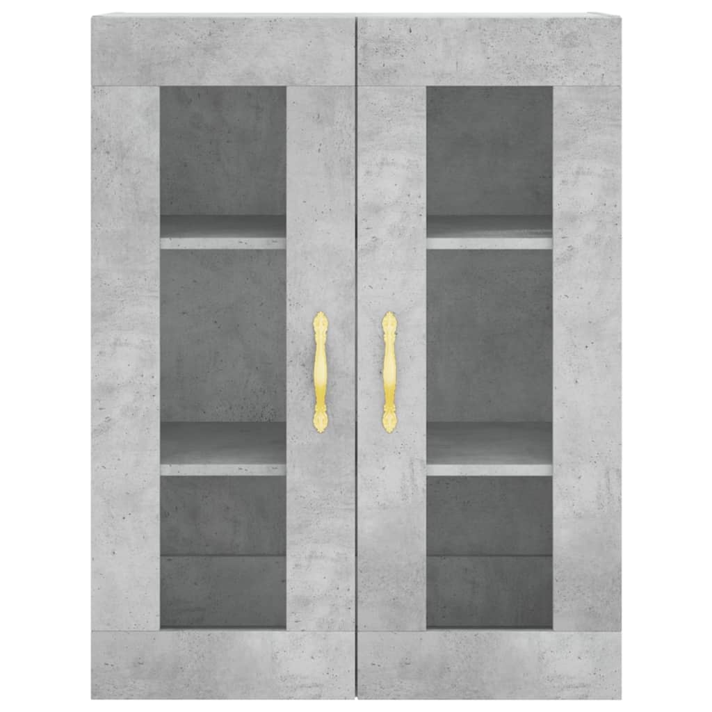 Buffet haut Gris béton 69,5x34x180 cm Bois d'ingénierie - XIOS