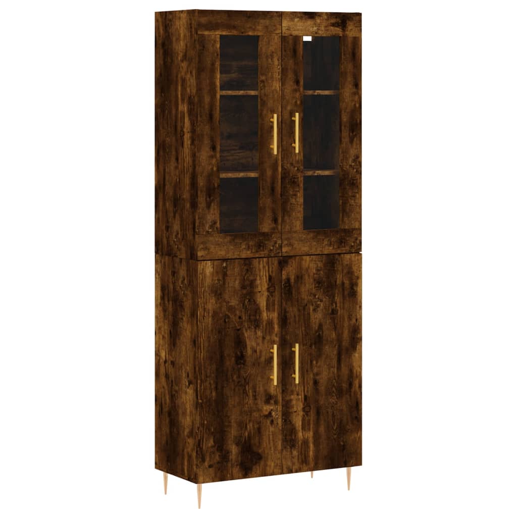 Buffet haut Chêne fumé 69,5x34x180 cm Bois d'ingénierie - XIOS