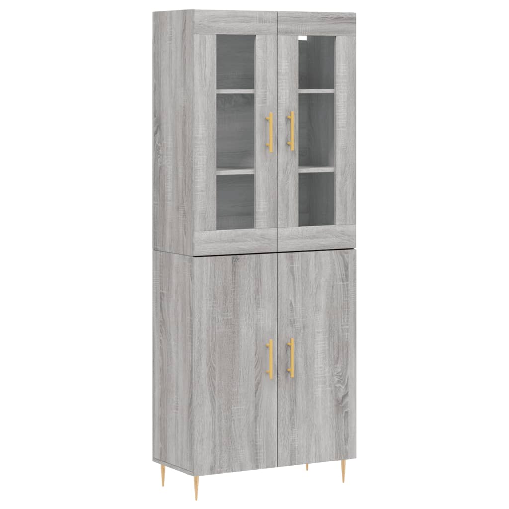 Buffet haut Sonoma gris 69,5x34x180 cm Bois d'ingénierie - XIOS