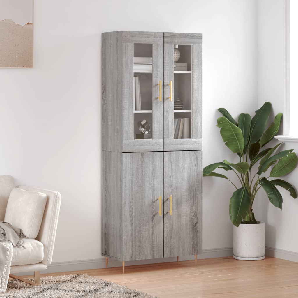Buffet haut Sonoma gris 69,5x34x180 cm Bois d'ingénierie - XIOS