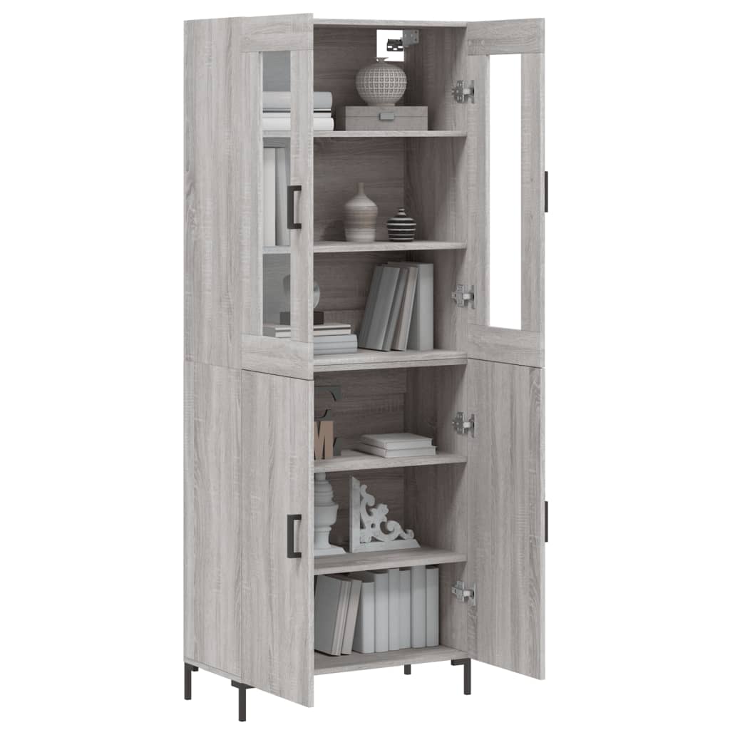 Buffet haut Sonoma gris 69,5x34x180 cm Bois d'ingénierie - XIOS