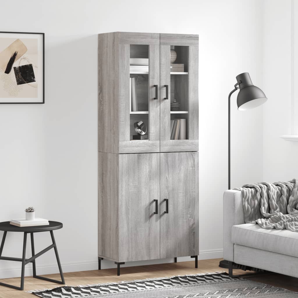 Buffet haut Sonoma gris 69,5x34x180 cm Bois d'ingénierie - XIOS