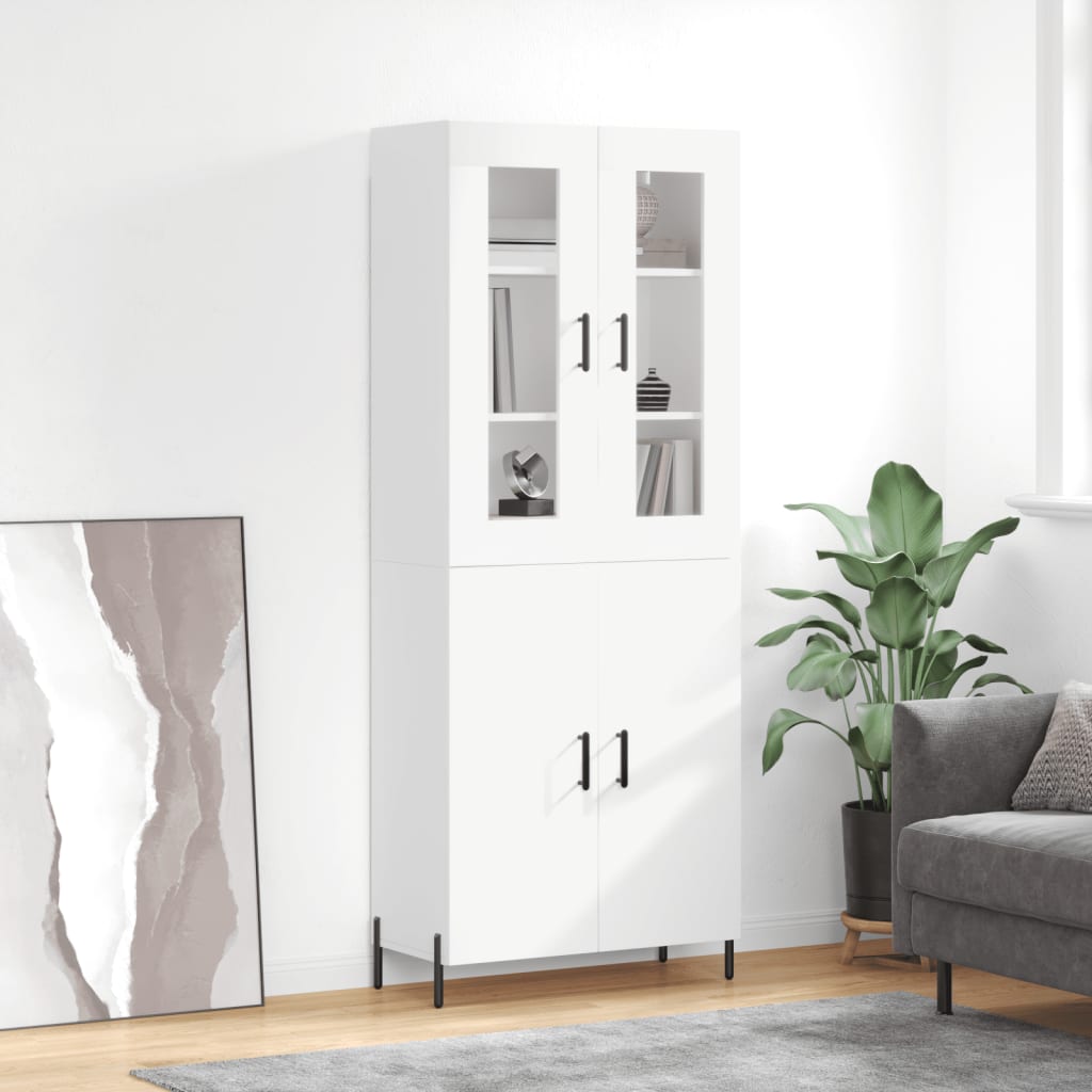 Buffet haut Blanc 69,5x34x180 cm Bois d'ingénierie - XIOS