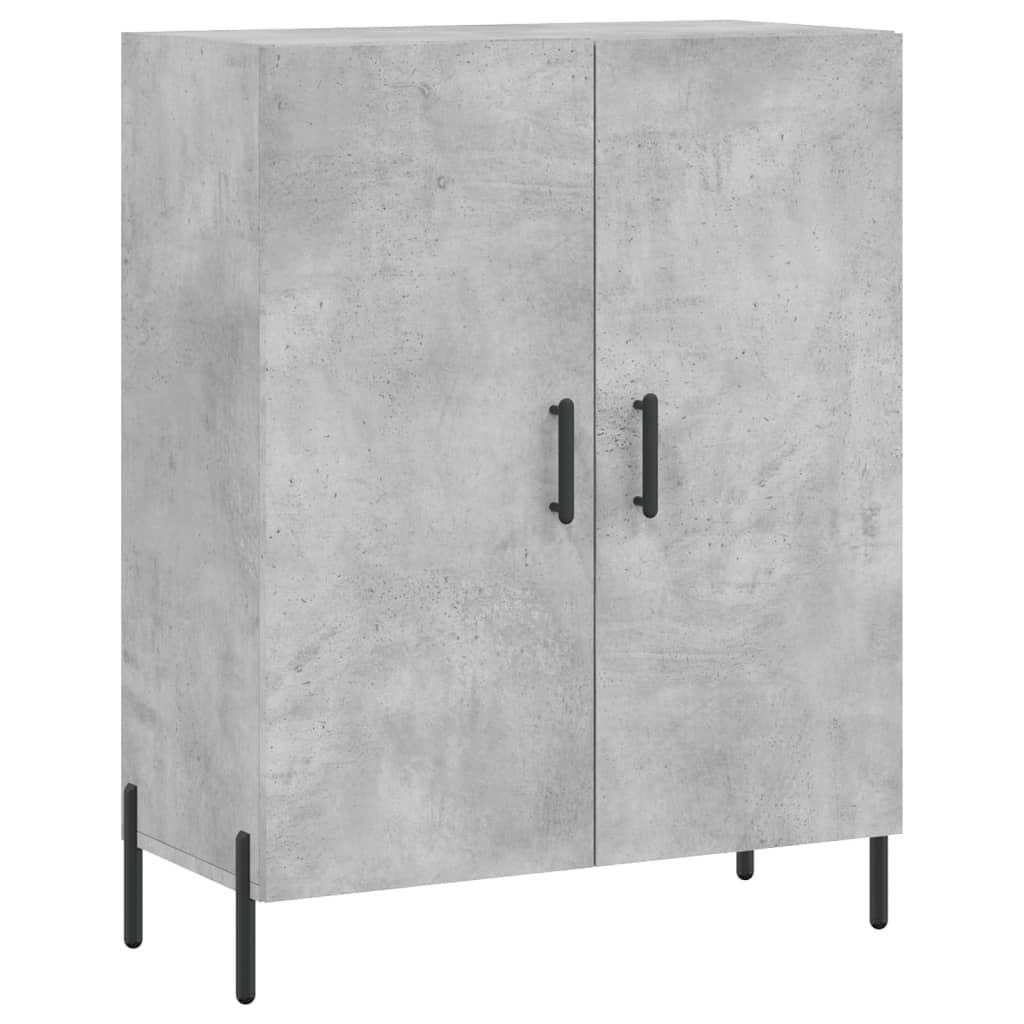 Buffet haut Gris béton 69,5x34x180 cm Bois d'ingénierie - XIOS