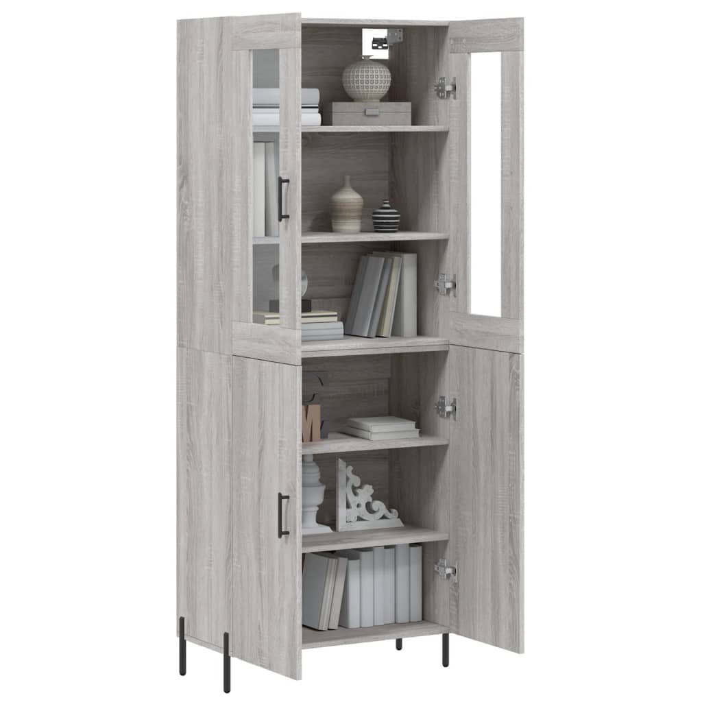 Buffet haut Sonoma gris 69,5x34x180 cm Bois d'ingénierie - XIOS
