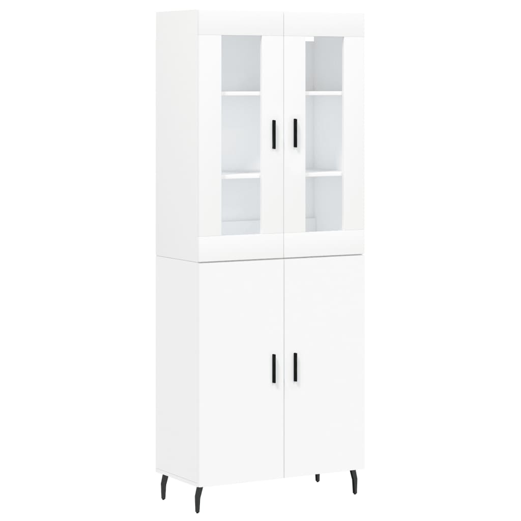 Buffet haut Blanc 69,5x34x180 cm Bois d'ingénierie