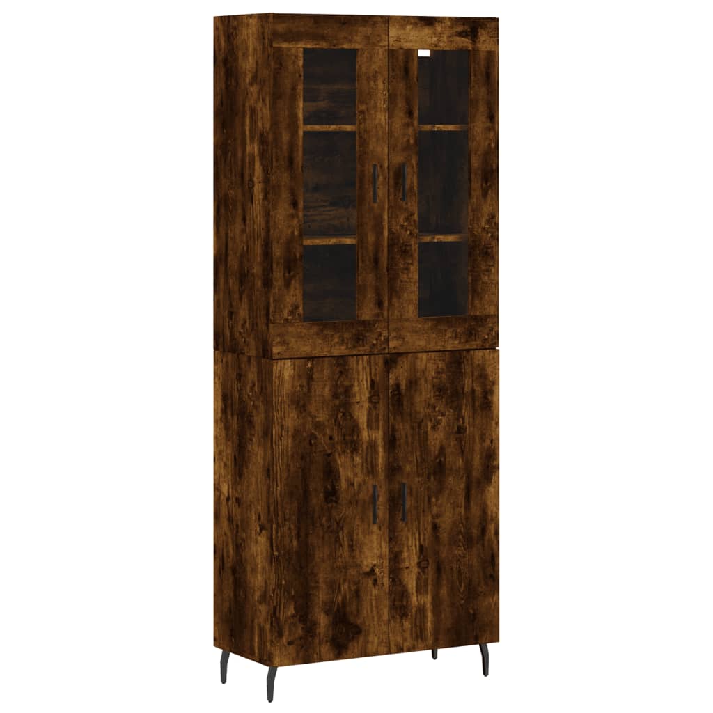 Buffet haut Chêne fumé 69,5x34x180 cm Bois d'ingénierie - XIOS
