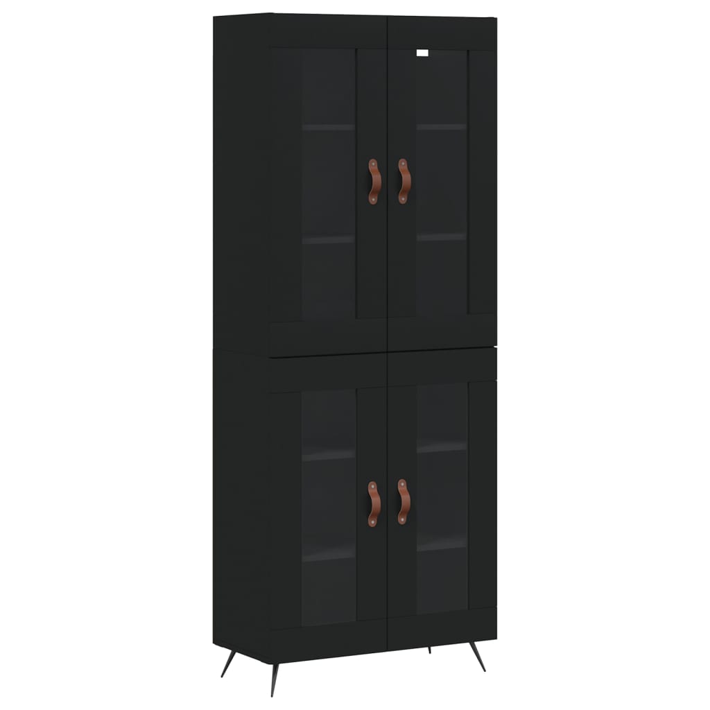 Buffet haut Noir 69,5x34x180 cm Bois d'ingénierie - XIOS