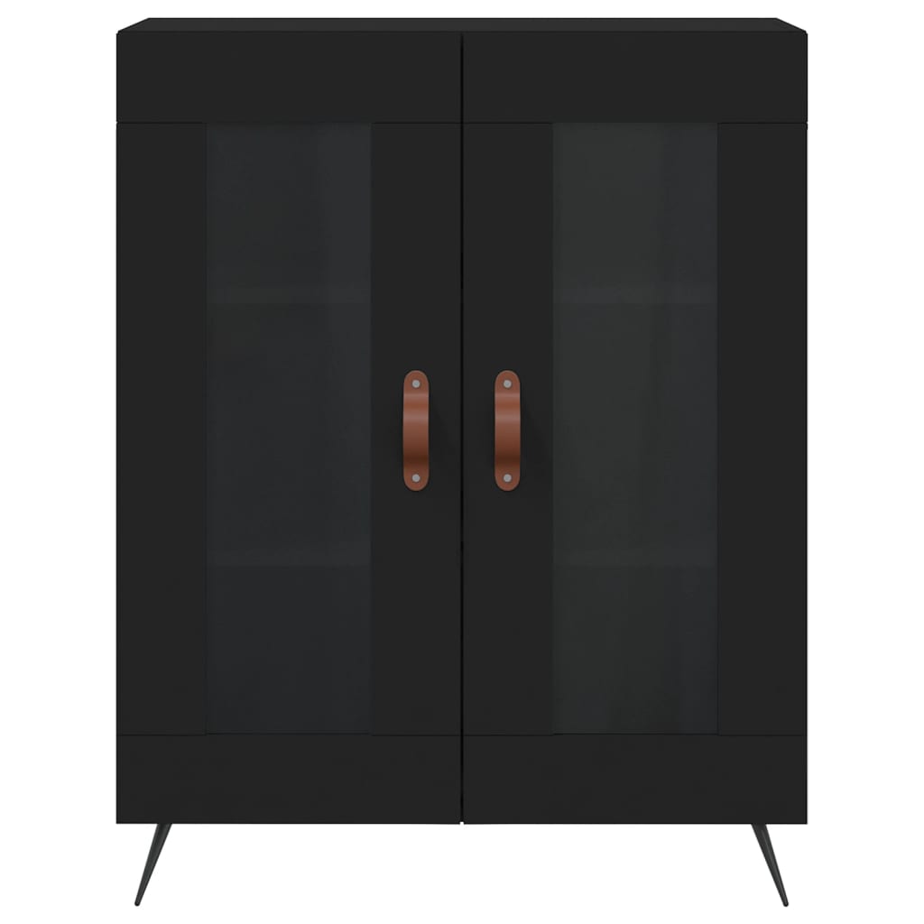 Buffet haut Noir 69,5x34x180 cm Bois d'ingénierie - XIOS