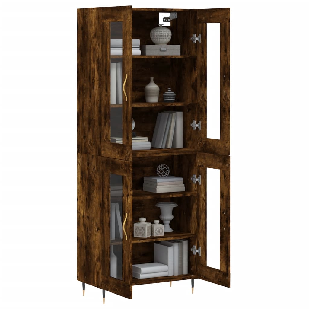 Buffet haut Chêne fumé 69,5x34x180 cm Bois d'ingénierie - XIOS