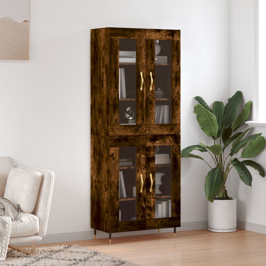 Buffet haut Chêne fumé 69,5x34x180 cm Bois d'ingénierie - XIOS