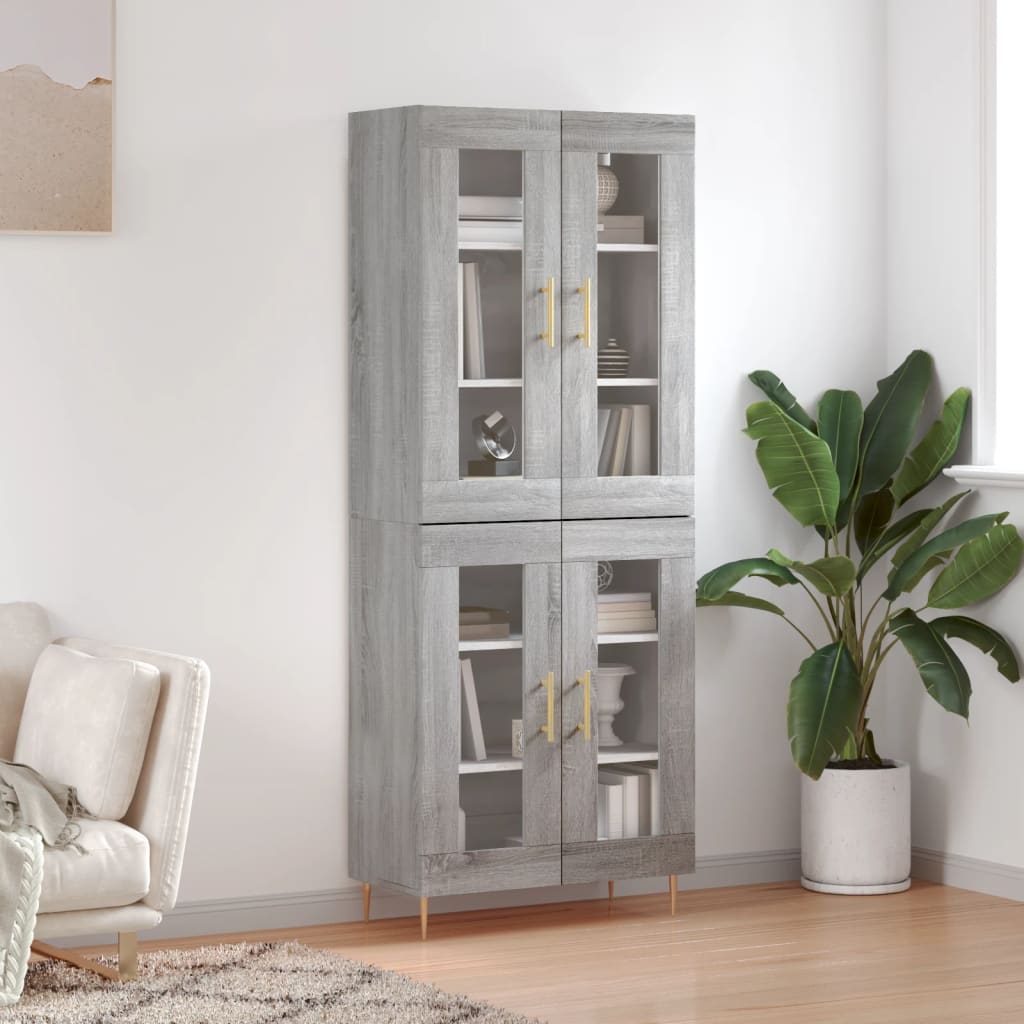 Buffet haut Sonoma gris 69,5x34x180 cm Bois d'ingénierie - XIOS