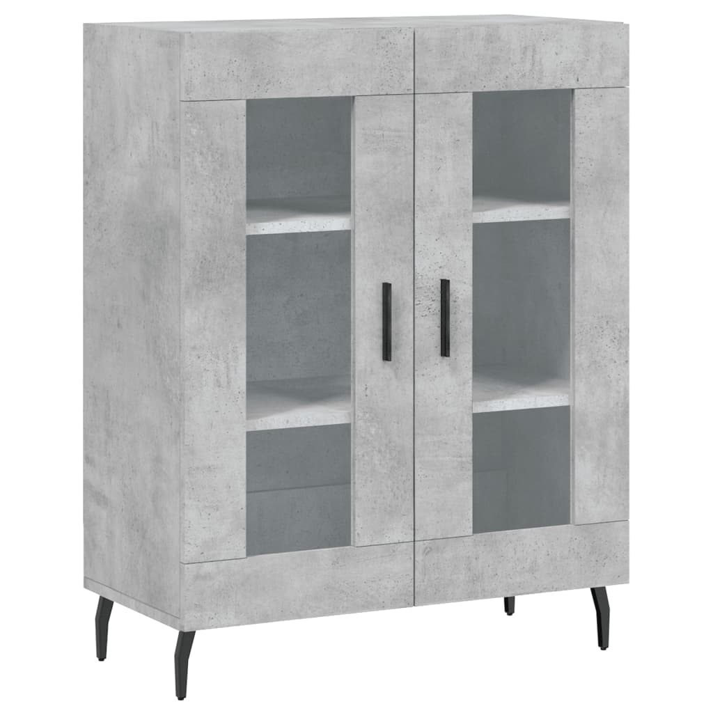 Buffet haut Gris béton 69,5x34x180 cm Bois d'ingénierie - XIOS