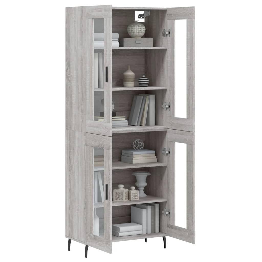 Buffet haut Sonoma gris 69,5x34x180 cm Bois d'ingénierie - XIOS
