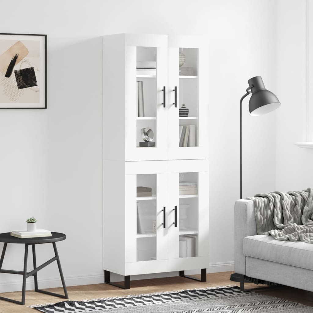 Buffet haut Blanc 69,5x34x180 cm Bois d'ingénierie - XIOS