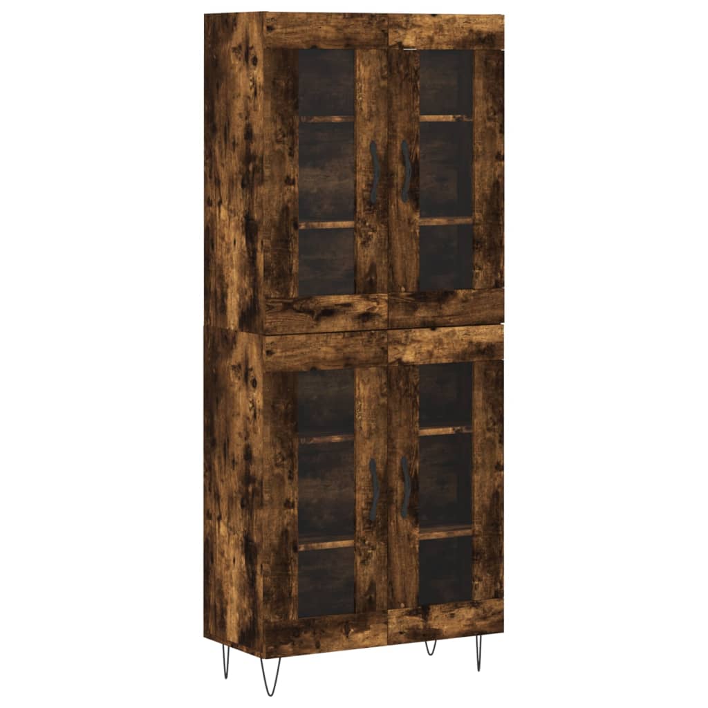 Buffet haut Chêne fumé 69,5x34x180 cm Bois d'ingénierie - XIOS