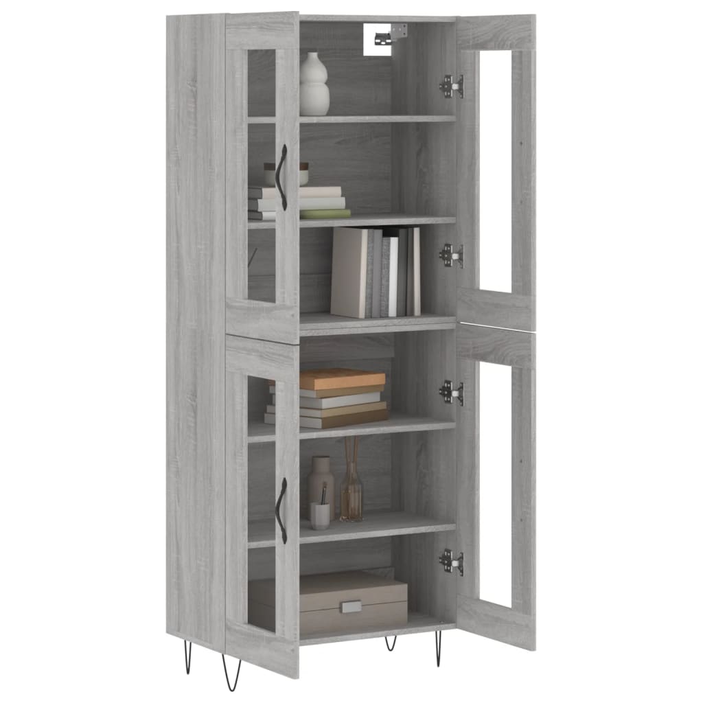 Buffet haut Sonoma gris 69,5x34x180 cm Bois d'ingénierie - XIOS