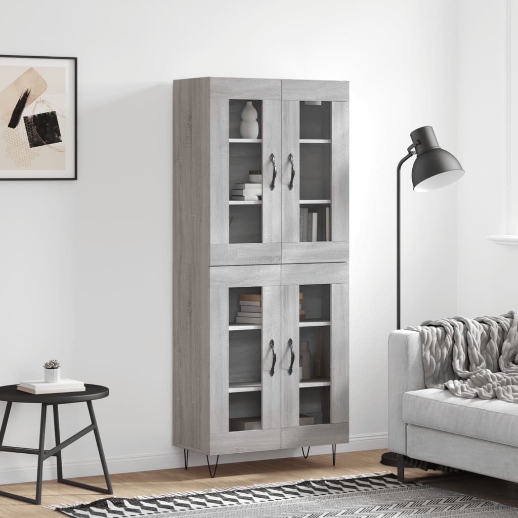 Buffet haut Sonoma gris 69,5x34x180 cm Bois d'ingénierie - XIOS