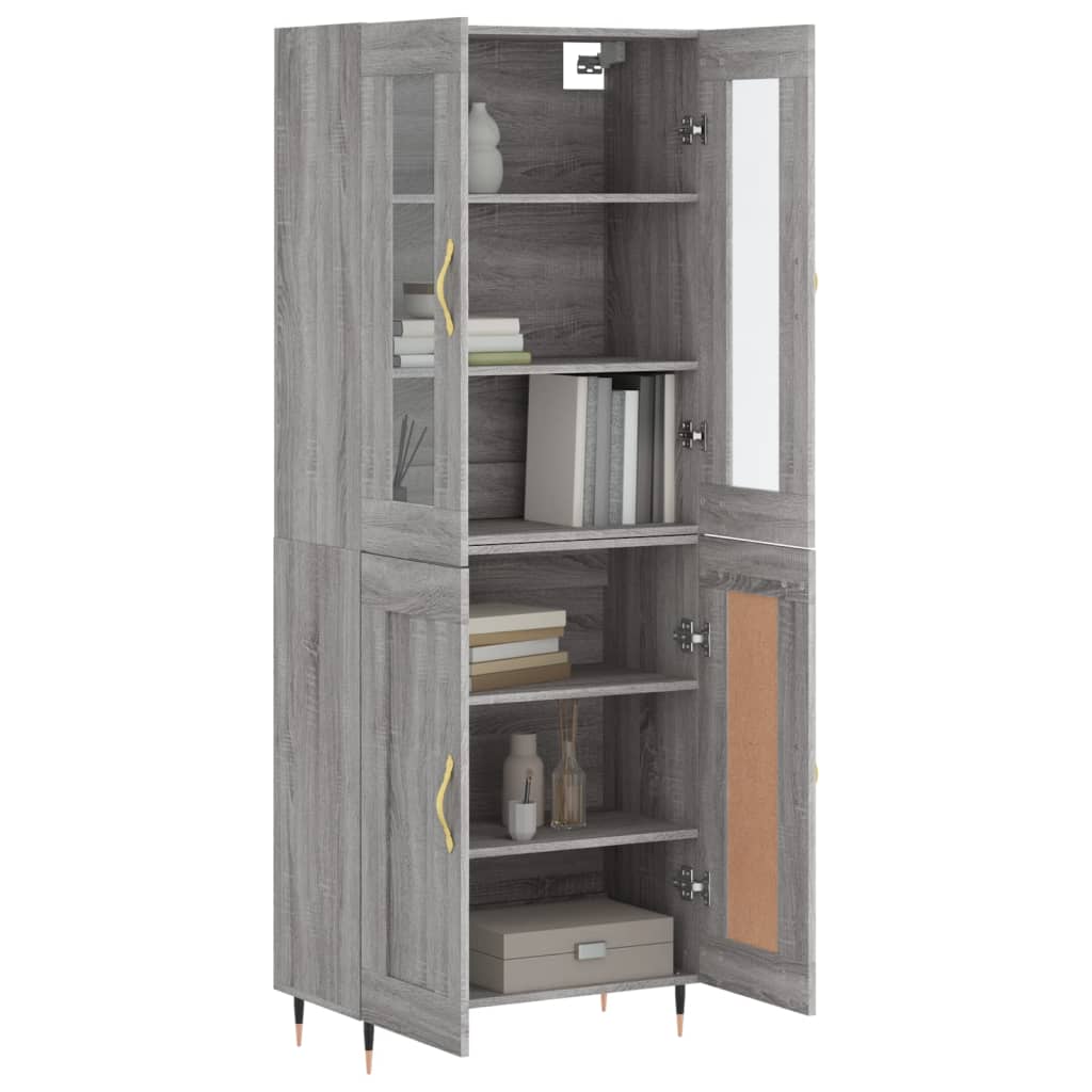 Buffet haut Sonoma gris 69,5x34x180 cm Bois d'ingénierie - XIOS