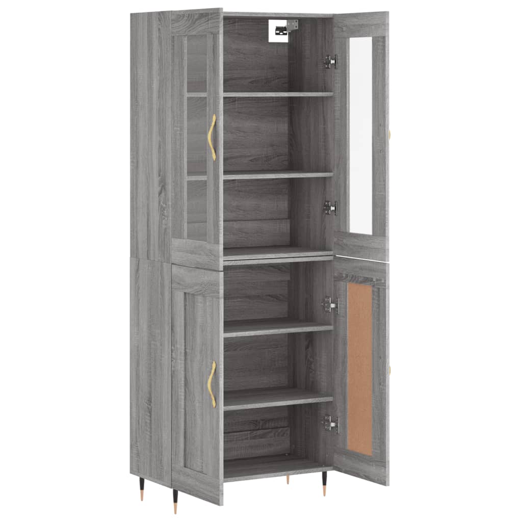 Buffet haut Sonoma gris 69,5x34x180 cm Bois d'ingénierie - XIOS
