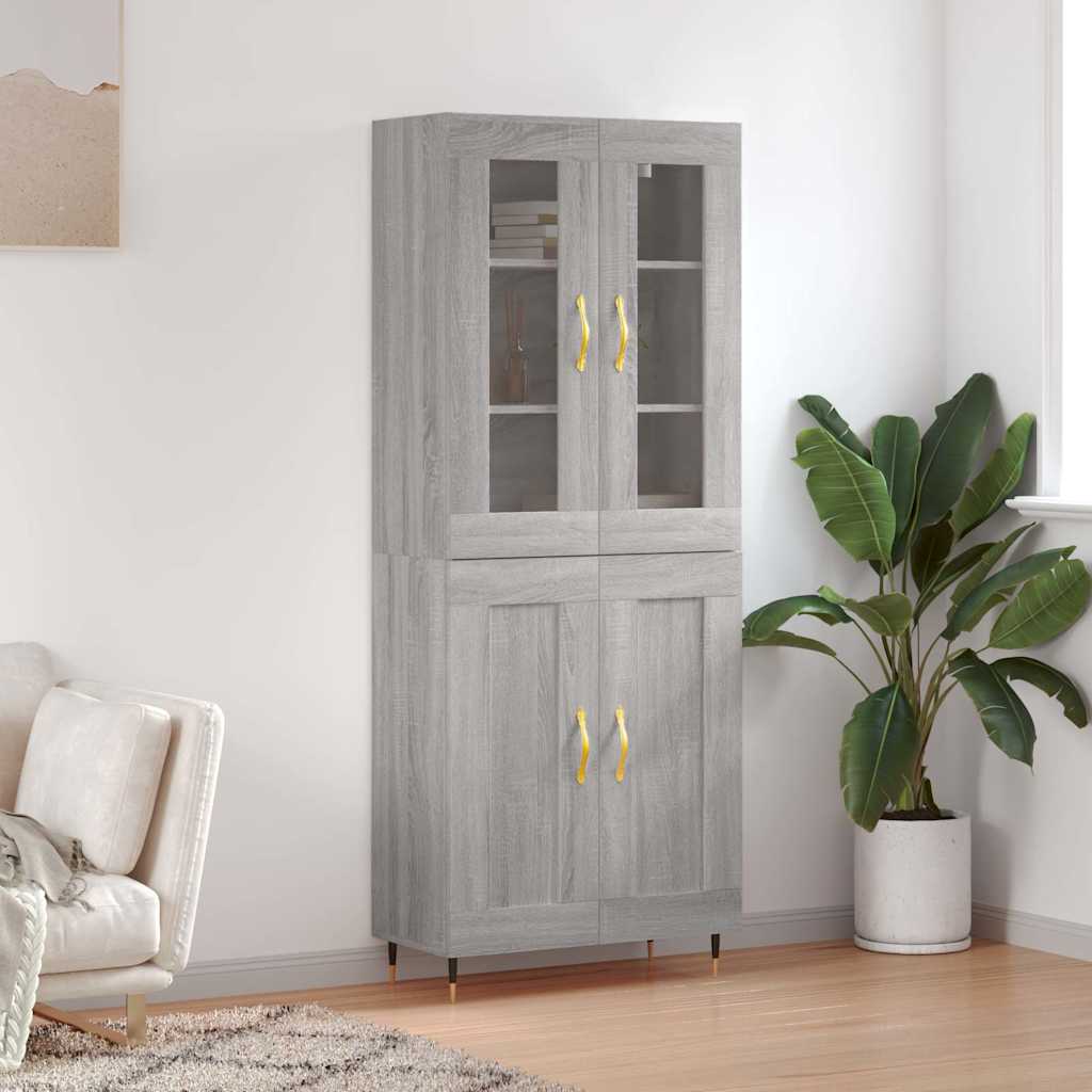 Buffet haut Sonoma gris 69,5x34x180 cm Bois d'ingénierie - XIOS