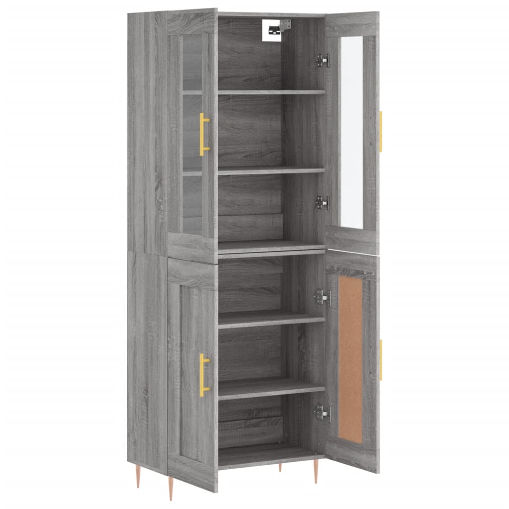 Buffet haut Sonoma gris 69,5x34x180 cm Bois d'ingénierie - XIOS