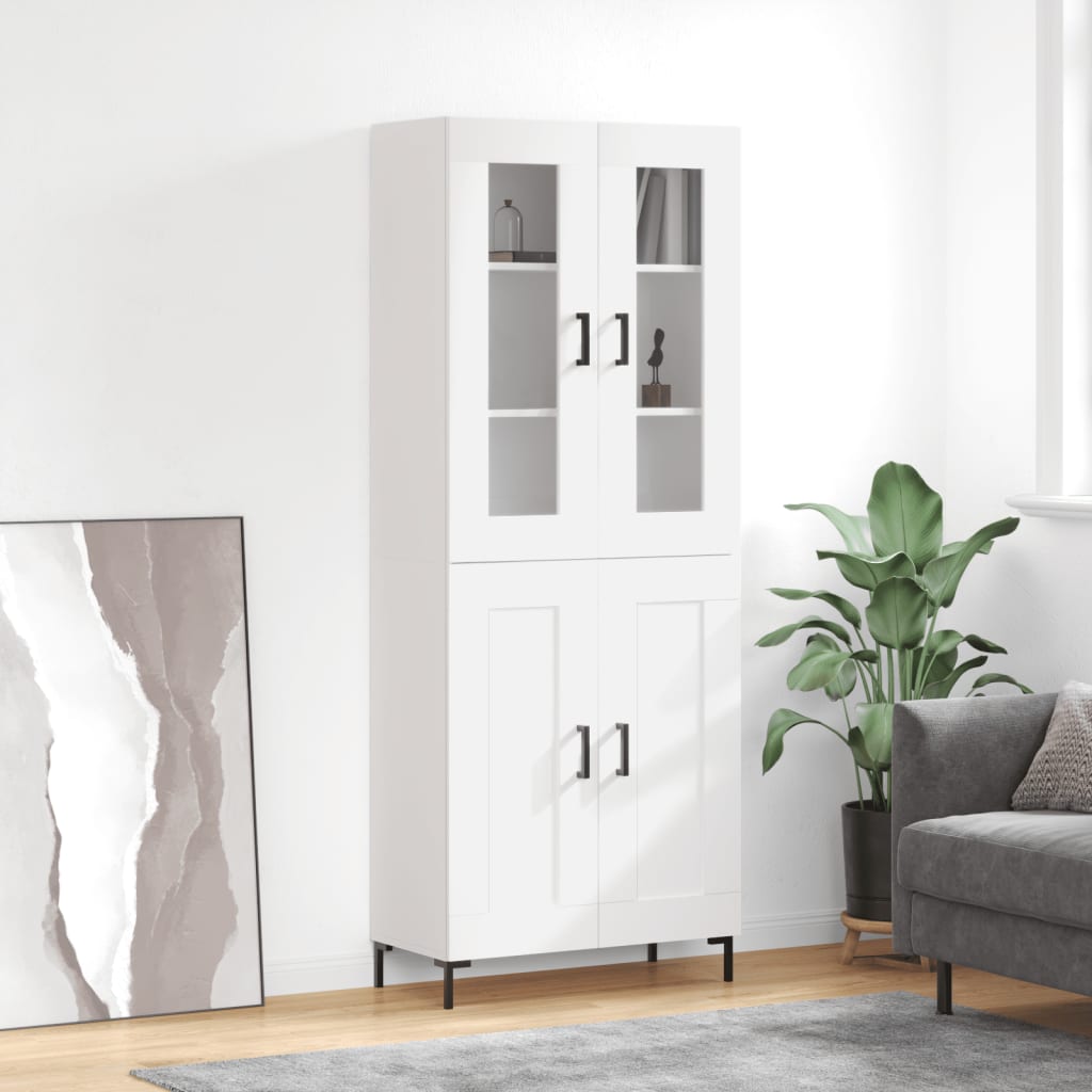 Buffet haut Blanc 69,5x34x180 cm Bois d'ingénierie - XIOS