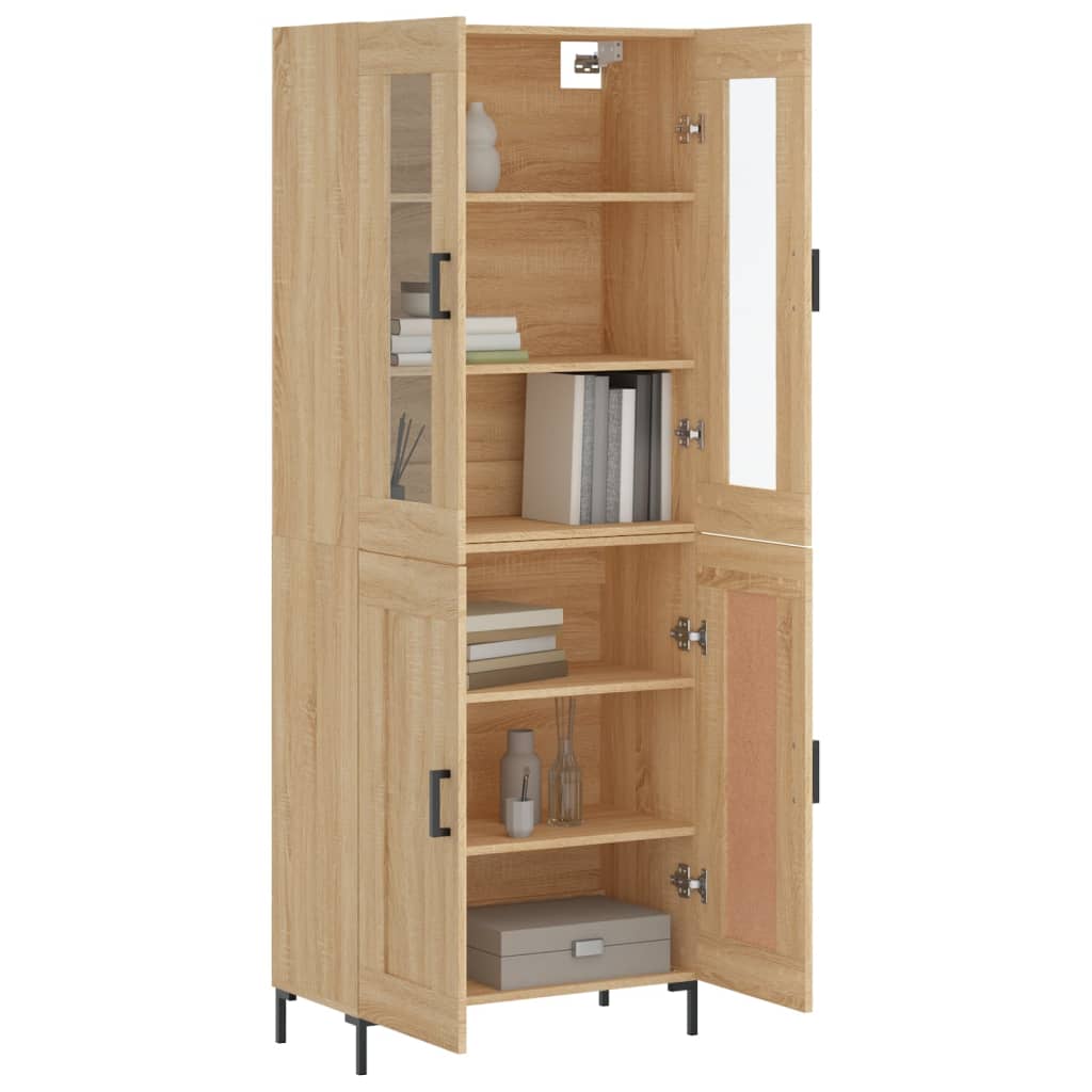 Buffet haut Chêne sonoma 69,5x34x180 cm Bois d'ingénierie - XIOS