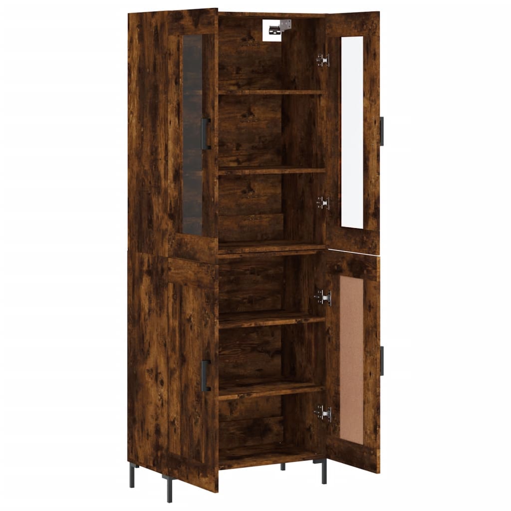 Buffet haut Chêne fumé 69,5x34x180 cm Bois d'ingénierie - XIOS