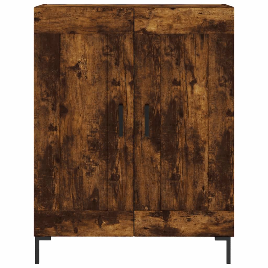 Buffet haut Chêne fumé 69,5x34x180 cm Bois d'ingénierie