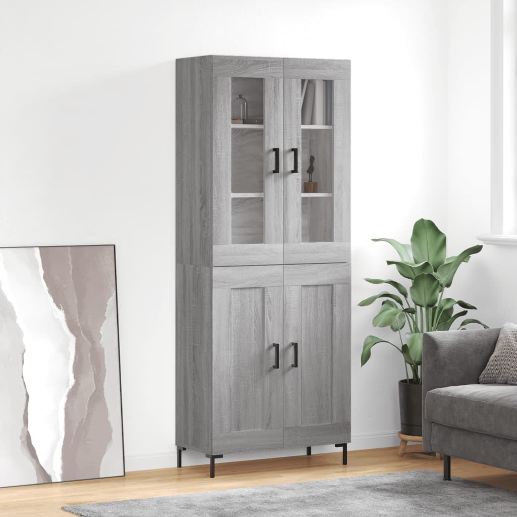 Buffet haut Sonoma gris 69,5x34x180 cm Bois d'ingénierie - XIOS
