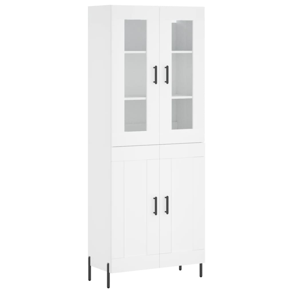 Buffet haut Blanc 69,5x34x180 cm Bois d'ingénierie