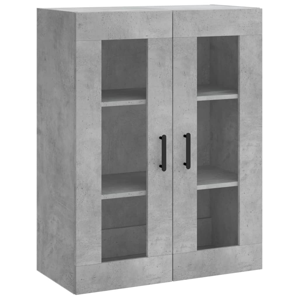 Buffet haut Gris béton 69,5x34x180 cm Bois d'ingénierie - XIOS