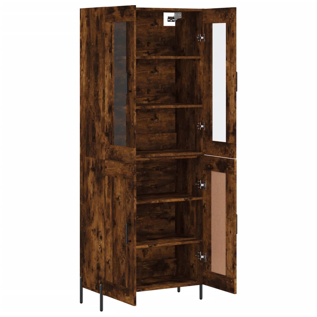 Buffet haut Chêne fumé 69,5x34x180 cm Bois d'ingénierie - XIOS