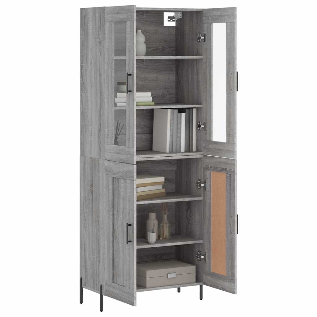 Buffet haut Sonoma gris 69,5x34x180 cm Bois d'ingénierie - XIOS