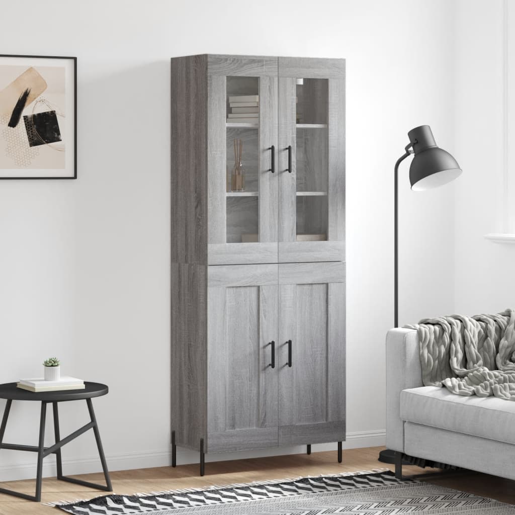 Buffet haut Sonoma gris 69,5x34x180 cm Bois d'ingénierie - XIOS