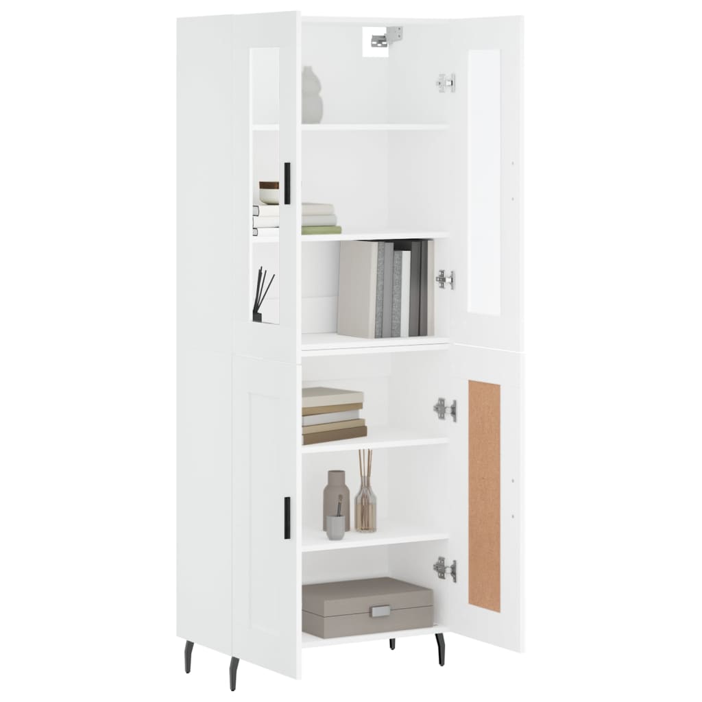 Buffet haut Blanc 69,5x34x180 cm Bois d'ingénierie - XIOS