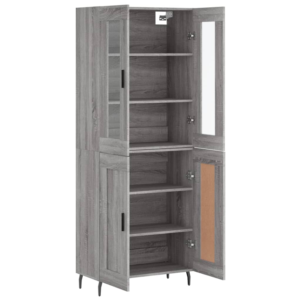 Buffet haut Sonoma gris 69,5x34x180 cm Bois d'ingénierie - XIOS