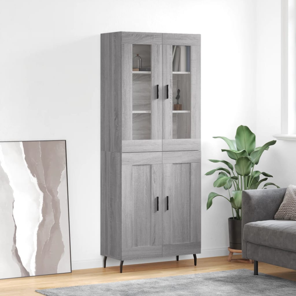 Buffet haut Sonoma gris 69,5x34x180 cm Bois d'ingénierie - XIOS