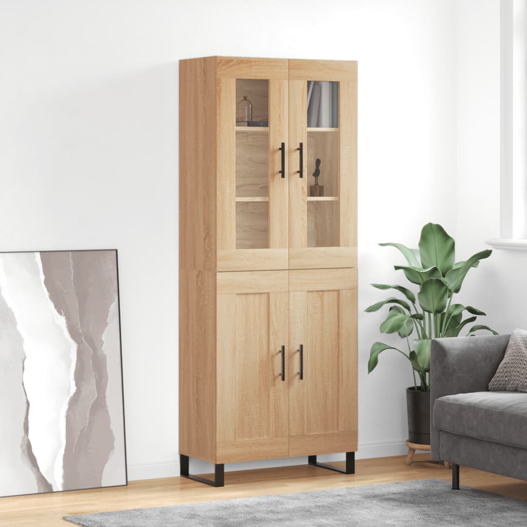 Buffet haut Chêne sonoma 69,5x34x180 cm Bois d'ingénierie - XIOS