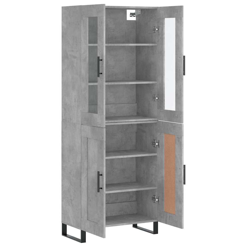 Buffet haut Gris béton 69,5x34x180 cm Bois d'ingénierie - XIOS