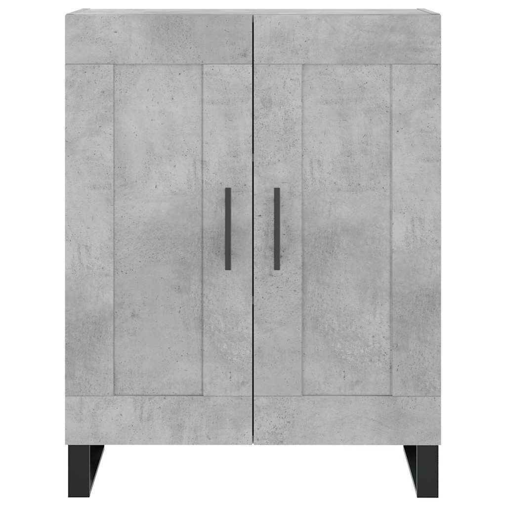 Buffet haut Gris béton 69,5x34x180 cm Bois d'ingénierie - XIOS