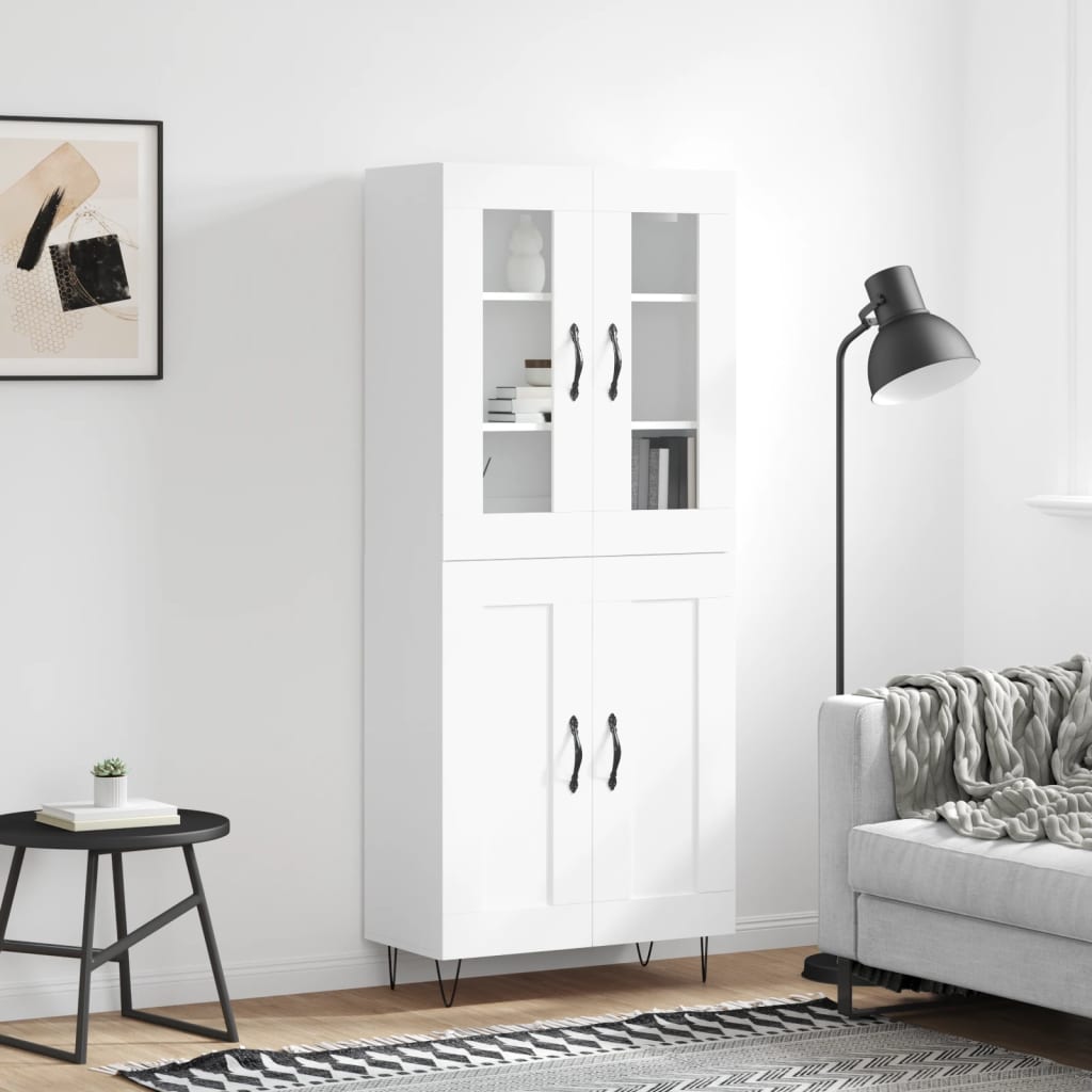 Buffet haut Blanc 69,5x34x180 cm Bois d'ingénierie - XIOS