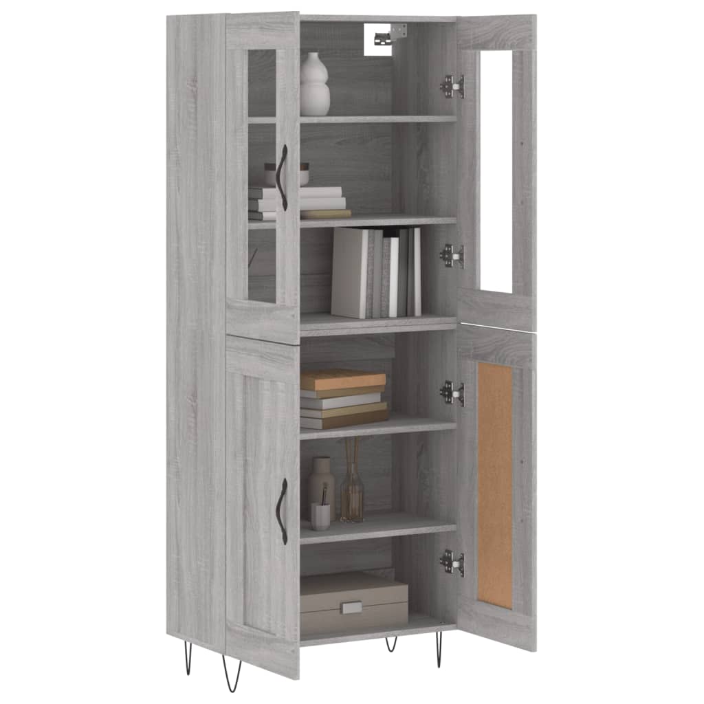 Buffet haut Sonoma gris 69,5x34x180 cm Bois d'ingénierie - XIOS