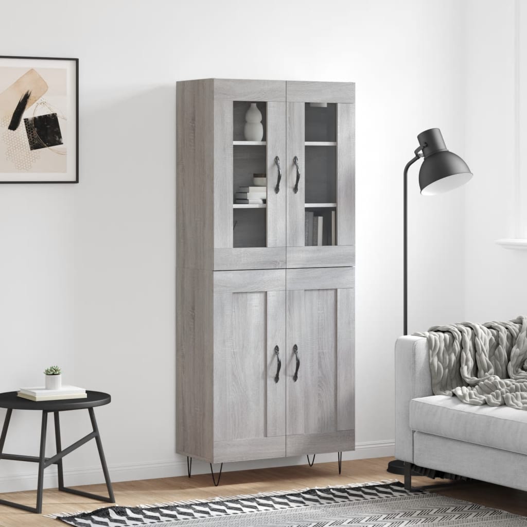 Buffet haut Sonoma gris 69,5x34x180 cm Bois d'ingénierie - XIOS