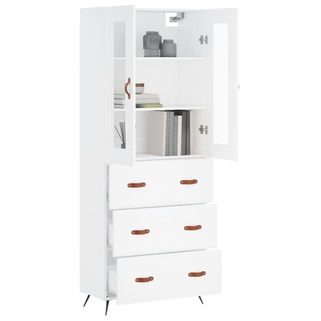 Buffet haut Blanc 69,5x34x180 cm Bois d'ingénierie - XIOS