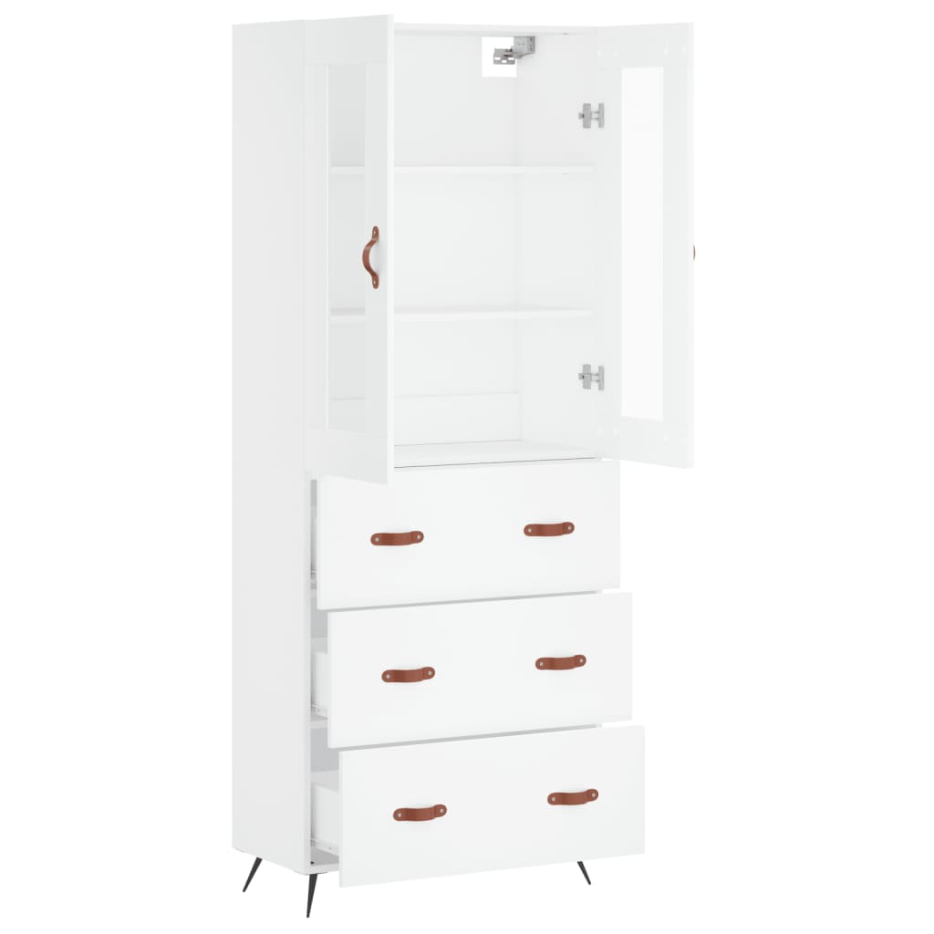 Buffet haut Blanc 69,5x34x180 cm Bois d'ingénierie - XIOS
